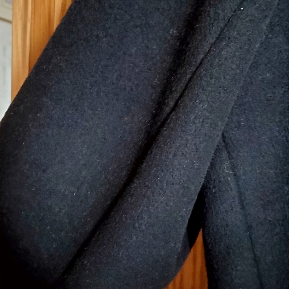 Calvin Klein Double Breasted Wool Blend Black Pea Coat Size L - Picture 4 of 8